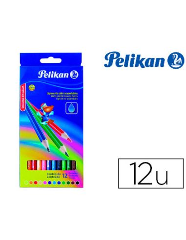 Lapices De Colores Pelikan Hexagonales Acuarelables Mina 3Mm Caja De 12 Colores Surtidos