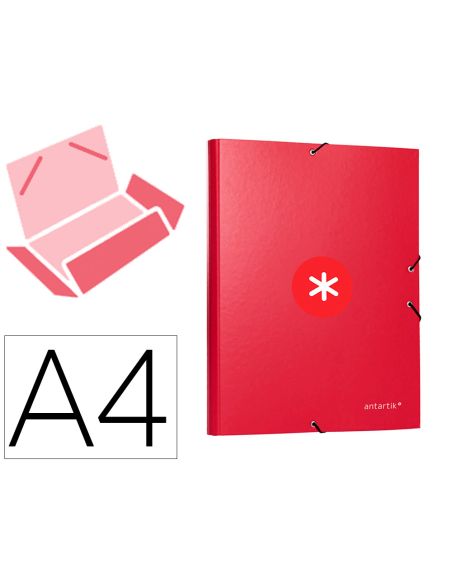 Carpeta Antartik Gomas Tres Solapas Carton Forrado A4 Color Frambuesa