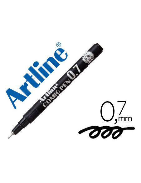 Rotulador Negro  Artline Calibrado Micrometrico Comic Pen Ek-287 Punta Poliacetal 0,7 Mm Resistente Al Agua