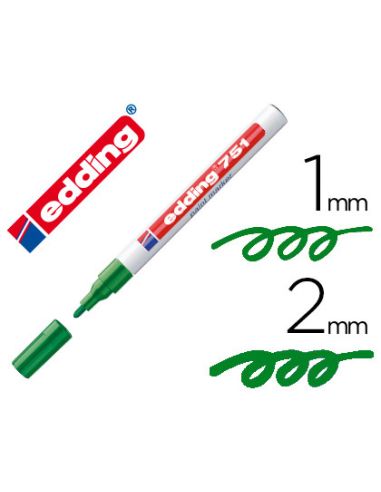 Rotulador Edding Punta Fibra 751 Verde Punta Redonda 1-2 Mm
