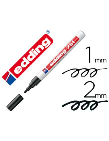 Rotulador Negro Edding Punta Fibra 751 Punta Redonda 1-2 Mm