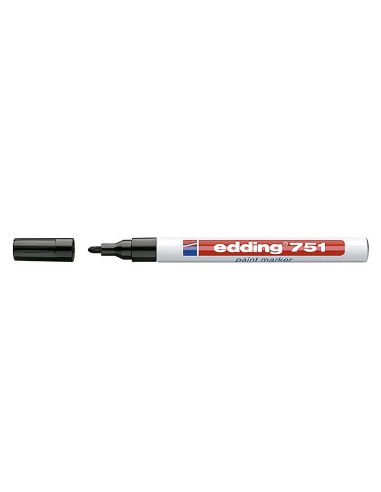 Rotulador Negro Edding Punta Fibra 751 Punta Redonda 1-2 Mm