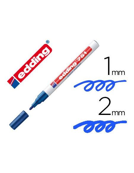 Rotulador Azul Edding Punta Fibra 751 Punta Redonda 1-2 Mm