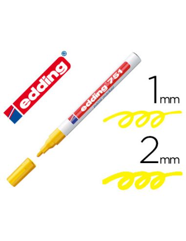 Rotulador Amarillo  Edding Punta Fibra 751 Punta Redonda 1-2 Mm
