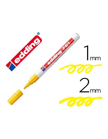 Rotulador Amarillo  Edding Punta Fibra 751 Punta Redonda 1-2 Mm