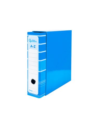 Archivador De Palanca Liderpap El A4 Filing System Forrado Sin Rado Lomo 80Mm Celeste Con Caja Y Compresor Metalico