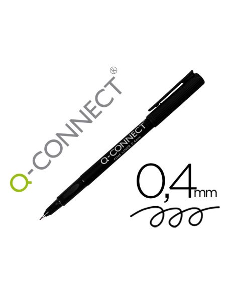 Rotulador Q-Connect Punta De Fibra Fine Liner Negro 0,4 Mm