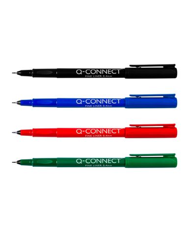 Rotulador Q-Connect Punta De Fibra Fine Liner Negro 0,4 Mm