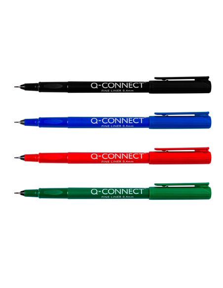 Rotulador Q-Connect Punta De Fibra Fine Liner Negro 0,4 Mm