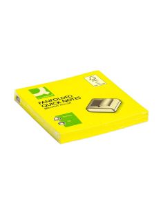 Bloc De Notas Adhesivas Quita Y Pon Q-Connect 76X76 Mm Amarillo Neon Zig-Zag 2