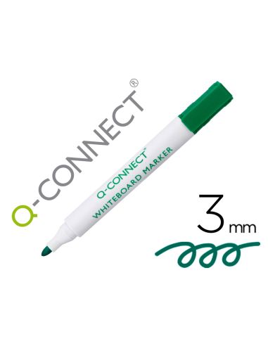 Rotulador Q-Connect Pizarra Blanca Color Verde Punta Redonda 3 Mm