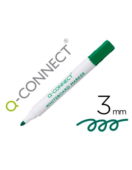 Rotulador Q-Connect Pizarra Blanca Color Verde Punta Redonda 3 Mm
