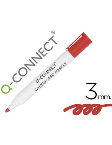 Rotulador Q-Connect Pizarra Blanca Color Rojo Punta Redonda 3 Mm