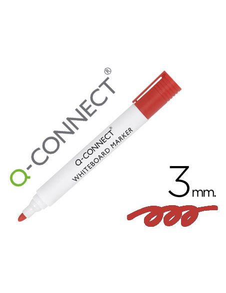 Rotulador Q-Connect Pizarra Blanca Color Rojo Punta Redonda 3 Mm