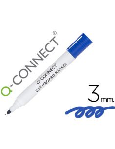 Rotulador Q-Connect Pizarra Blanca Color Azul Punta Redonda 3 Mm