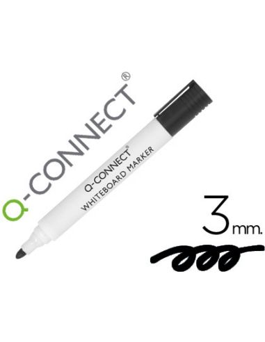 Rotulador Q-Connect Pizarra Blanca Color Negro Punta Redonda 3 Mm