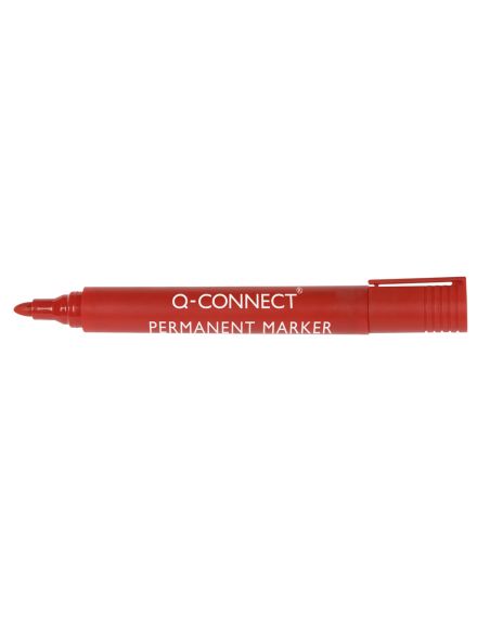 Rotulador Q-Connect Marcador Permanente Rojo Punta Redonda 3 Mm