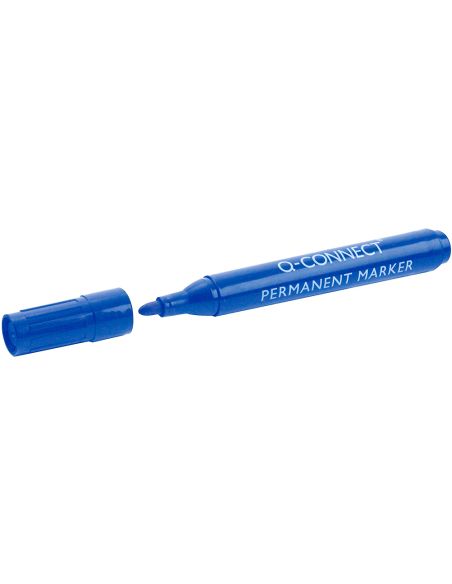 Rotulador Q-Connect Marcador Permanente Azul Punta Redonda 3 Mm
