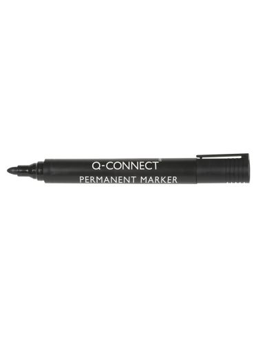 Rotulador Q-Connect Marcador Permanente Negro Punta Redonda 3 Mm