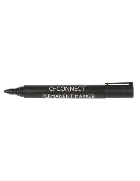 Rotulador Q-Connect Marcador Permanente Negro Punta Redonda 3 Mm