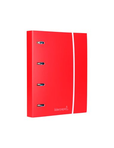 Carpeta Con Recambio Liderpapel A4 Cuadro 5 Mm 120 Hojas 80 G Forrada 4 Anillas 40 Mm Redondas