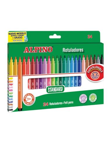 Rotulador Alpino Standard Caja De 24 Unidades Colores Surtidos|Libreriasalesiana
