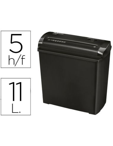 Destructora De Documentos Fellowes P-25S Capacidad De Corte 5 Hojas Corte En Tiras Papelera 11 Litros