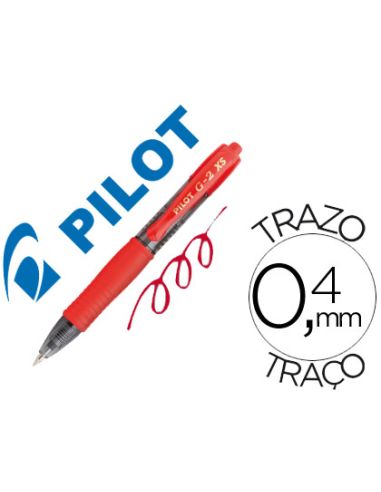 Boligrafo Rojo Pilot G-2 Pixie Tinta Gel Retractil Sujecion De Caucho