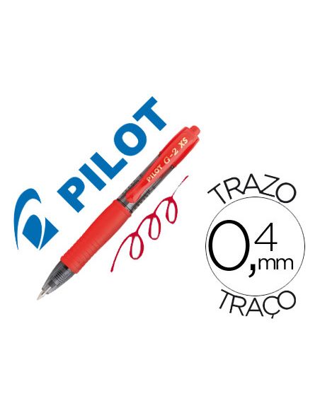Boligrafo Rojo Pilot G-2 Pixie Tinta Gel Retractil Sujecion De Caucho