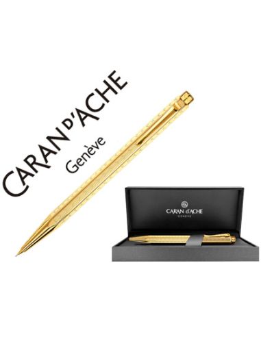 Portaminas Caran D'Ache Ecridor Chevron Placado Dorado 0,7 Mm Con Estuche