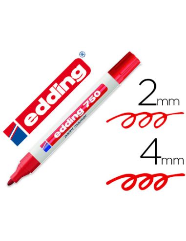 Rotulador Edding Punta Fibra 750 Rojo Punta Redonda 2-4 Mm