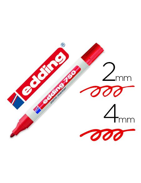 Rotulador Edding Punta Fibra 750 Rojo Punta Redonda 2-4 Mm