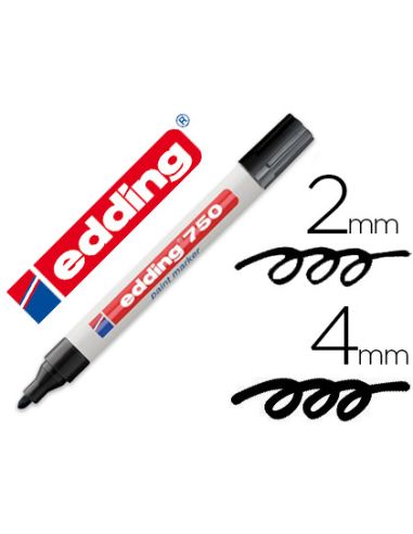 Rotulador Edding Punta Fibra 750 Negro Punta Redonda 2-4 Mm
