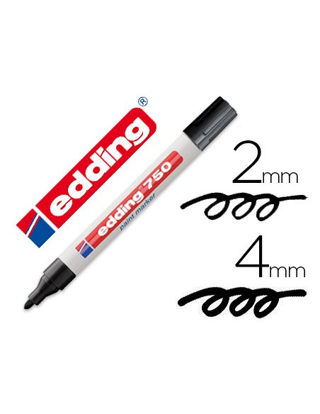 Rotulador Edding Punta Fibra 750 Negro Punta Redonda 2-4 Mm