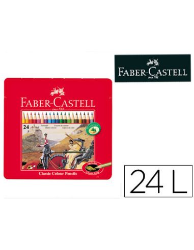 Lapices De Colores Faber Castell Caja Metalica De 24 Colores Surtidos
