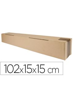 Caja Para Embalar Q-Connect Tubo Carton Reciclado Canal Simple 3 Mm Color Kraft 1020X150X150 Mm