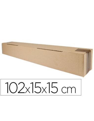 Caja Para Embalar Q-Connect Tubo Carton Reciclado Canal Simple 3 Mm Color Kraft 1020X150X150 Mm