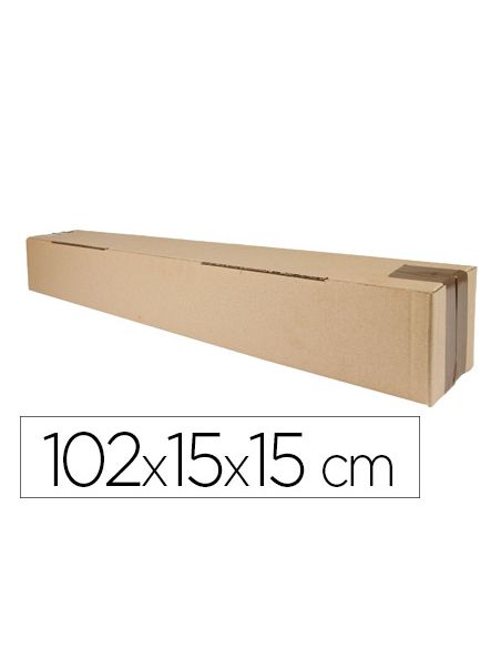 Caja Para Embalar Q-Connect Tubo Carton Reciclado Canal Simple 3 Mm Color Kraft 1020X150X150 Mm