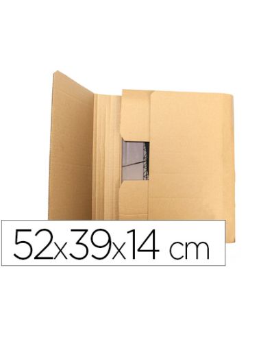 Caja Para Embalar Libros Q-Connect Carton Reciclado Canal Simple 3 Mm Color Kraft 520X390X140 Mm