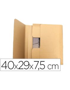 Caja Para Embalar Libros Q-Connect Carton Reciclado Canal Simple 3 Mm Color Kraft 400X290X75 Mm