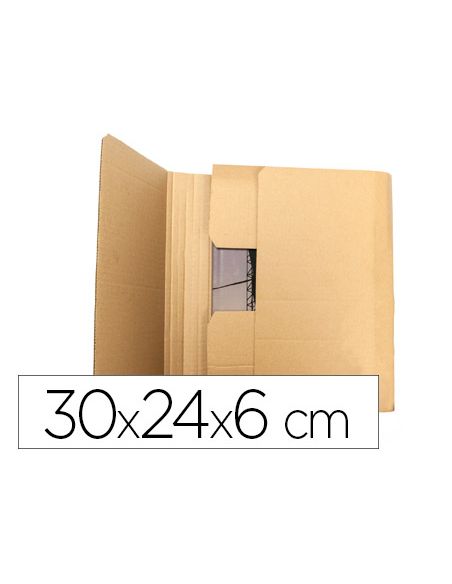 Caja Para Embalar Libros Q-Connect Carton Reciclado Canal Simple 3 Mm Color Kraft 300X240X60 Mm