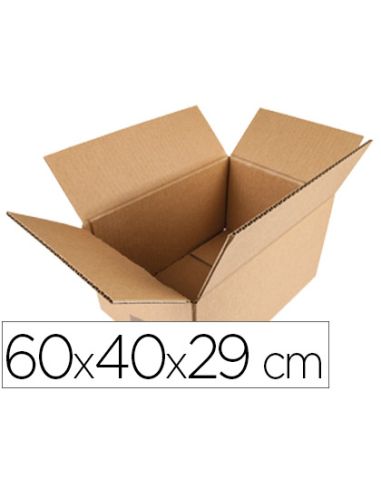 Caja Para Embalar Q-Connect Americana Carton Reciclado Canal Simple 5 Mm Color Kraft 600X400X290 Mm