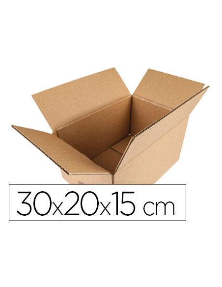 Caja Para Embalar Q-Connect Americana Carton Reciclado Canal Simple 5 Mm Color Kraft 300X200X150 Mm