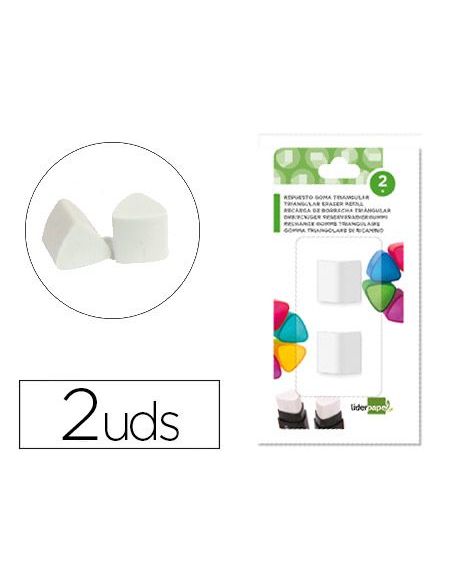 Repuesto Goma Liderpapel Triangular Con Sacapuntas Blister De 2 Unidades|Libreriasalesiana