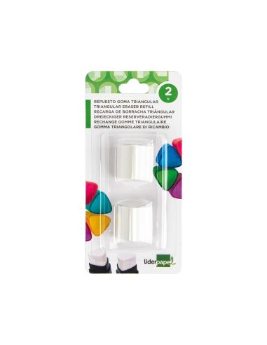 Repuesto Goma Liderpapel Triangular Con Sacapuntas Blister De 2 Unidades|Libreriasalesiana