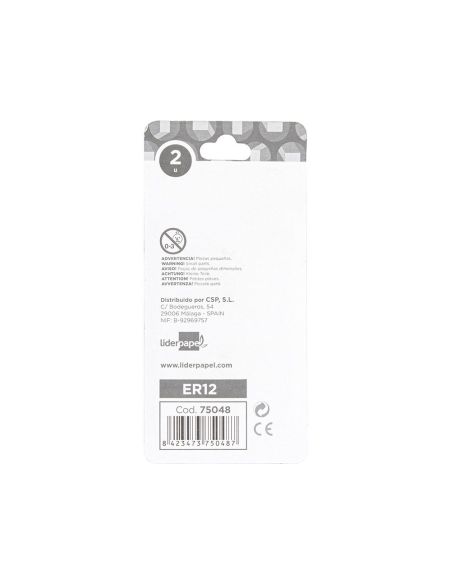 Repuesto Goma Liderpapel Triangular Con Sacapuntas Blister De 2 Unidades|Libreriasalesiana
