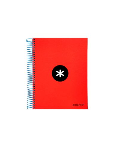 Cuaderno Espiral A5 Micro Antartik Tapa Forrada120H 90Gr Cuadro 5Mm 5 Bandas 6 Taladros Colores Surtidos