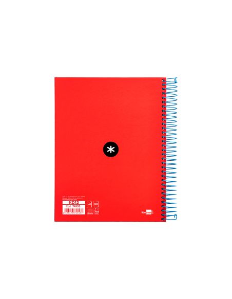 Cuaderno Espiral A5 Micro Antartik Tapa Forrada 120 H 100G Horizontal 5 Bandas6 Taladros Colores Surtidos