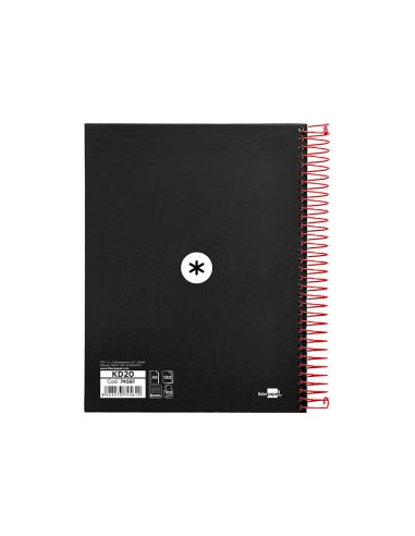 Cuaderno Espiral A5 Micro Antartik Tapa Forrada 120H 90 Gr Horizontal 5 Bandas 6 Taladros Color Negro