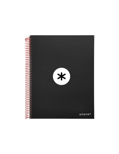 Cuaderno Espiral A4 Micro Antartik Tapa Forrada 120H 90 Gr Horizontal 5 Bandas 4 Taladros Color Negro
